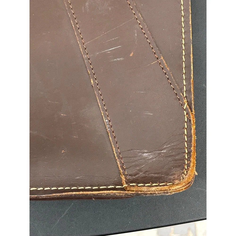 Vintage Brown Leather Doctor Bag Briefcase Brass Hardware Distressed 60s 70s